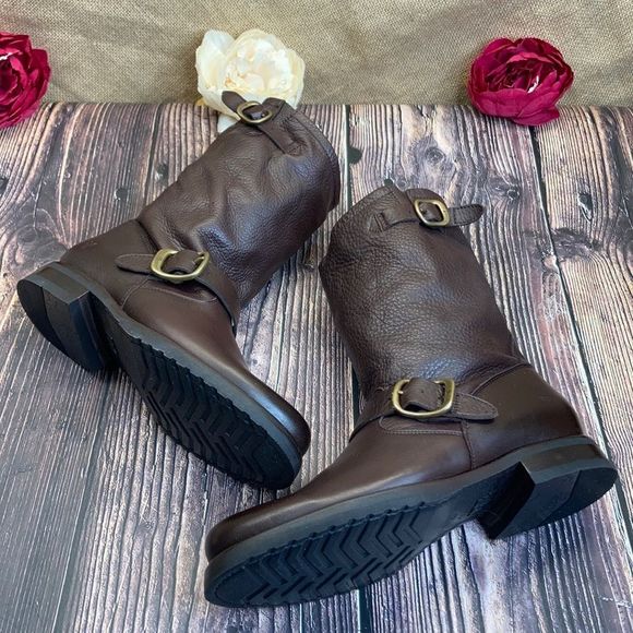Frye Dark Brown Leather Veronica Short Boots sz7 but best for sz 6 1/2 - Picture 7 of 8